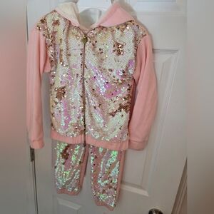 Sparkling Pink and Gold Kids Jogger Set